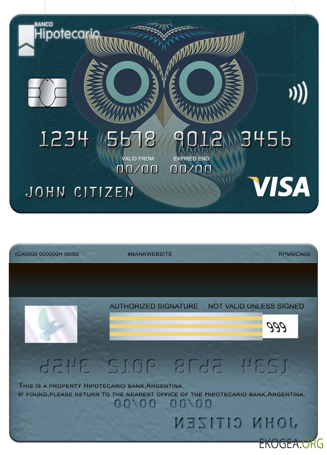 Carte visa bancaire Argentine Hipotecario